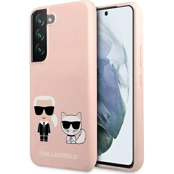 Karl Lagerfeld KLHCS22MSSKCI S22+ S906 hardcase jasno rozowy/light pink Silicone Ikonik Karl & Choupette - (KF000934-0)