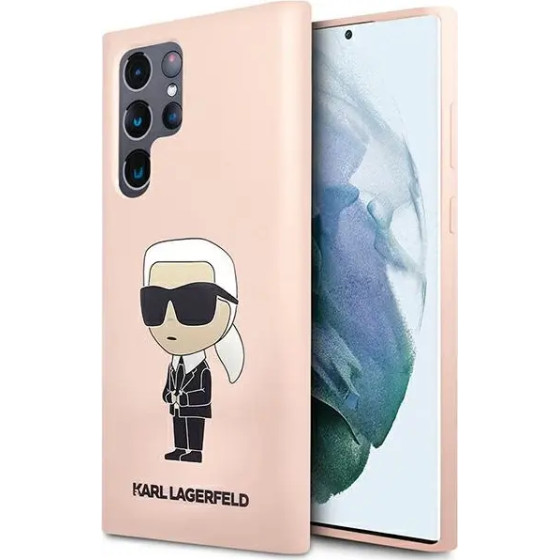 Karl Lagerfeld KLHCS23LSNIKBCP Sam S23 S918 Ultra hardcase pink/pink Silicone Ikonik - (KF001488-0)