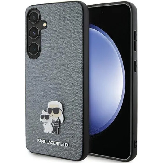 Karl Lagerfeld KLHCS24MPSAKCMPG S24+ S926 hardcase gray/gray Saffiano Karl & Choupette Metal Pin - (KF001945-0)