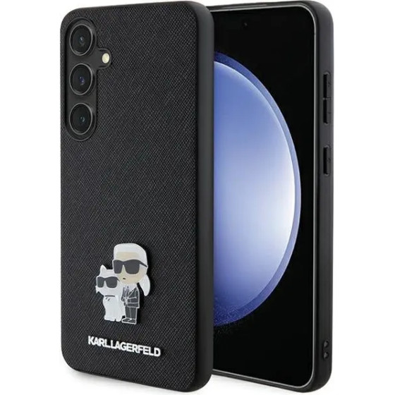 Karl Lagerfeld KLHCS24SPSAKCMPK S24 S921 hardcase black/black Saffiano Karl & Choupette Metal Pin - (KF001941-0)