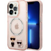 Karl Lagerfeld KLHMP14LHKCP iPhone 14 Pro 6.1 hardcase pink/pink Karl & Choupette Aluminum Magsafe - (KF001047-0)
