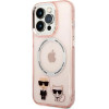 Karl Lagerfeld KLHMP14LHKCP iPhone 14 Pro 6.1 hardcase pink/pink Karl & Choupette Aluminum Magsafe - (KF001047-0)