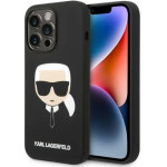 Karl Lagerfeld KLHMP14LSLKHBK iPhone 14 Pro 6.1 hardcase black / black Silicone Karl`s Head Magsafe - (KF001055-0)