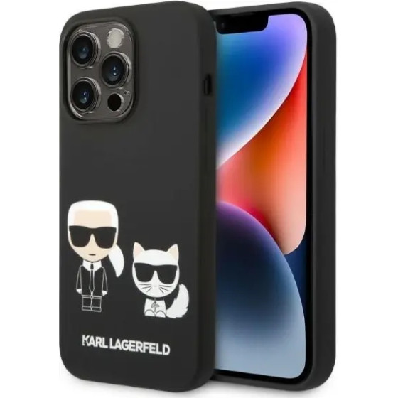 Karl Lagerfeld KLHMP14LSSKCK iPhone 14 Pro 6.1 hardcase black / black Liquid Silicone Karl & Choupette Magsafe - (KF001063-0)