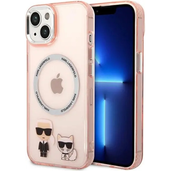 Karl Lagerfeld KLHMP14MHKCP iPhone 14 Plus 6.7 hardcase pink / pink Karl & Choupette Aluminum Magsafe - (KF001046-0)
