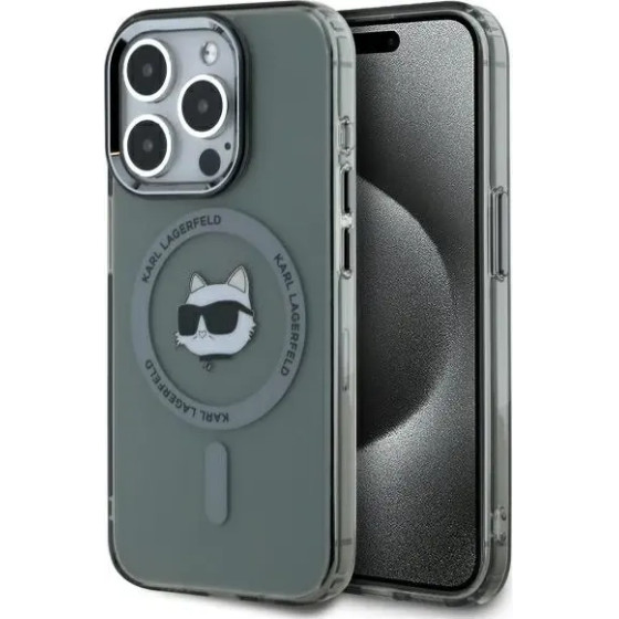 Karl Lagerfeld KLHMP15LHLSCHK iPhone 15 Pro 6.1 black/black hardcase IML Metal Choupette Head MagSafe - (KF002416-0)