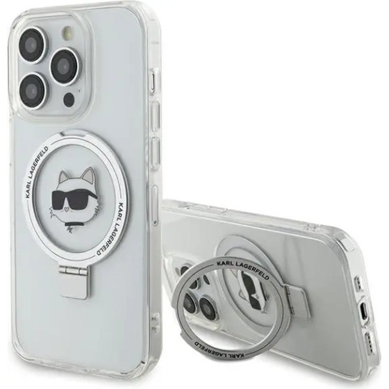 Karl Lagerfeld KLHMP15LHMRSCHH iPhone 15 Pro 6.1 white/white hardcase Ring Stand Choupette Head MagSafe - (KF001833-0)