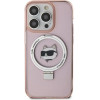 Karl Lagerfeld KLHMP15LHMRSCHP iPhone 15 Pro 6.1 pink/pink hardcase Ring Stand Choupette Head MagSafe - (KF001829-0)