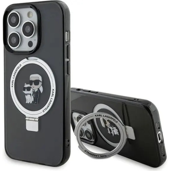 Karl Lagerfeld KLHMP15LHMRSKCK iPhone 15 Pro 6.1 black/black hardcase Ring Stand Karl&Choupette MagSafe - (KF001803-0)
