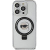Karl Lagerfeld KLHMP15LHMRSKHH iPhone 15 Pro 6.1 white/white hardcase Ring Stand Karl Head MagSafe - (KF001826-0)
