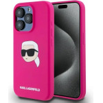 Karl Lagerfeld KLHMP15LSKHPPPLF iPhone 15 Pro 6.1 fuchsia/fuschia hardcase Silicone Karl Head Print MagSafe - (KF002438-0)