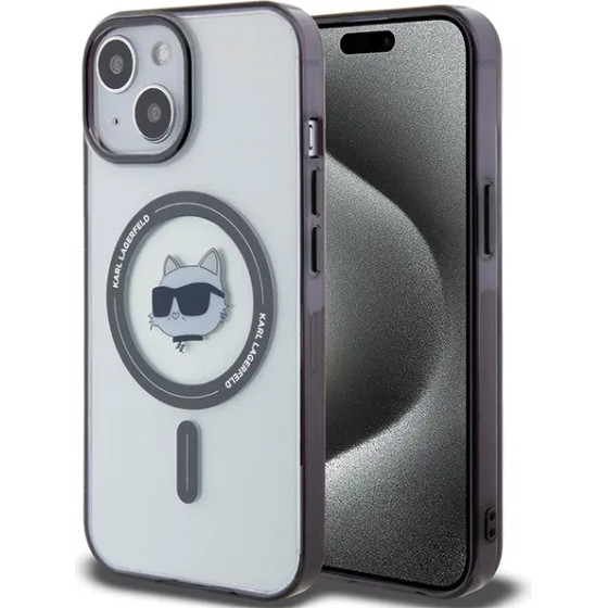 Karl Lagerfeld KLHMP15MHCHNOTK iPhone 15 Plus 6.7 transparent hardcase IML Choupette`s Head MagSafe - (KF001767-0)