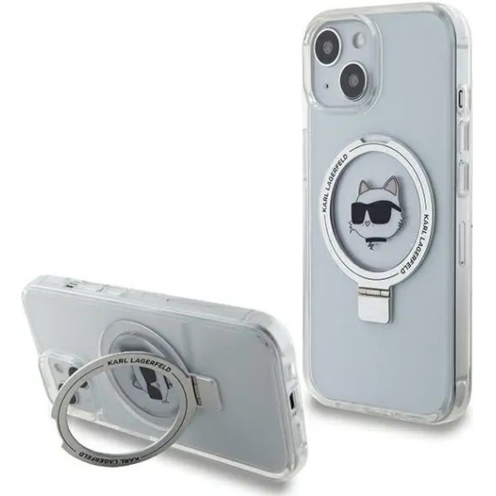 Karl Lagerfeld KLHMP15MHMRSCHH iPhone 15 Plus 6.7 white/white hardcase Ring Stand Choupette Head MagSafe - (KF001832-0)