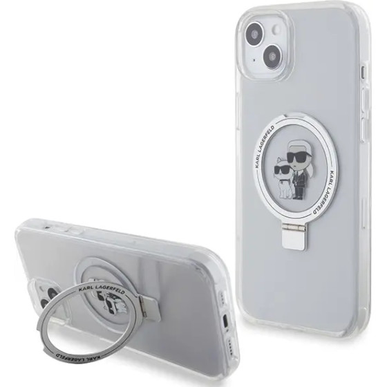 Karl Lagerfeld KLHMP15MHMRSKCH iPhone 15 Plus / 14 Plus 6.7 white/white hardcase Ring Stand Karl&Choupette MagSafe - (KF001810-0)