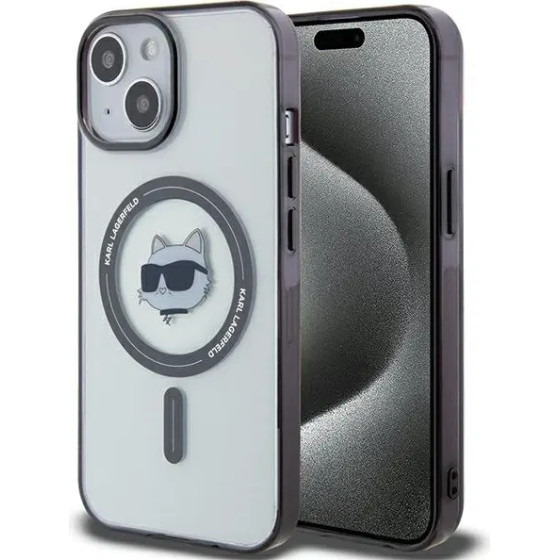 Karl Lagerfeld KLHMP15SHCHNOTK iPhone 15 6.1 transparent hardcase IML Choupette`s Head MagSafe - (KF001766-0)