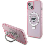 Karl Lagerfeld KLHMP15SHMRSCHP iPhone 15 6.1 pink/pink hardcase Ring Stand Choupette Head MagSafe - (KF001828-0)