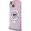Karl Lagerfeld KLHMP15SHMRSCHP iPhone 15 6.1 pink/pink hardcase Ring Stand Choupette Head MagSafe - (KF001828-0)