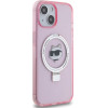 Karl Lagerfeld KLHMP15SHMRSCHP iPhone 15 6.1 pink/pink hardcase Ring Stand Choupette Head MagSafe - (KF001828-0)