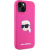 Karl Lagerfeld KLHMP15SSKHPPLF iPhone 15 6.1 fuchsia/fuschia hardcase Silicone Karl Head Print MagSafe - (KF002437-0)