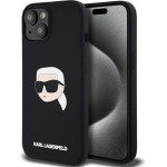 Karl Lagerfeld KLHMP15SSKHPPLK iPhone 15 6.1 black/black hardcase Silicone Karl Head Print MagSafe - (KF002440-0)