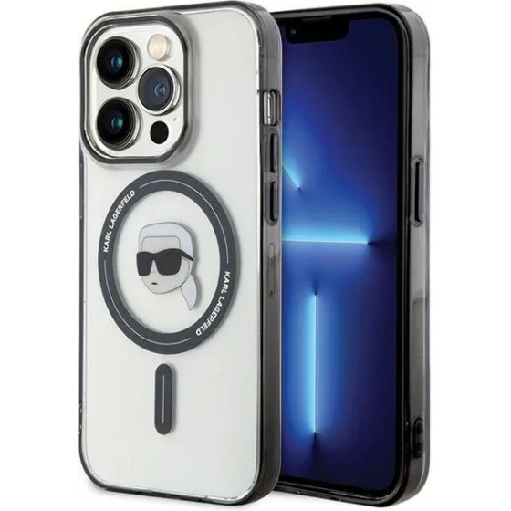 Karl Lagerfeld KLHMP15XHKHNOTK iPhone 15 Pro Max 6.7 transparent hardcase IML Karl`s Head MagSafe - (KF001765-0)