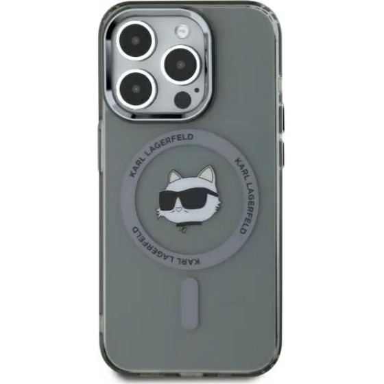 Karl Lagerfeld KLHMP15XHLSCHK iPhone 15 Pro Max 6.7 black/black hardcase IML Metal Choupette Head MagSafe - (KF002417-0)