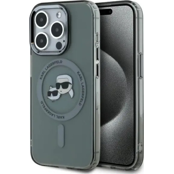 Karl Lagerfeld KLHMP15XHLSKCK iPhone 15 Pro Max 6.7 black/black hardcase IML Metal Karl&Choupette Head MagSafe - (KF002420-0)