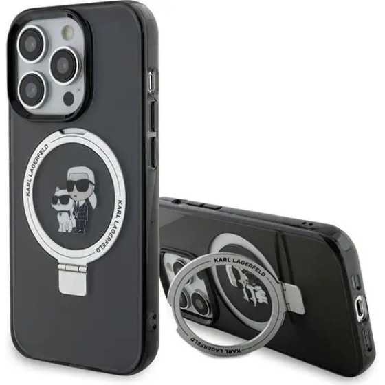 Karl Lagerfeld KLHMP15XHMRSKCK iPhone 15 Pro Max 6.7 black/black hardcase Ring Stand Karl&Choupette MagSafe - (KF001804-0)