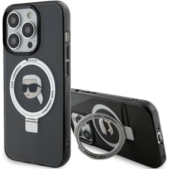 Karl Lagerfeld KLHMP15XHMRSKHK iPhone 15 Pro Max 6.7 black/black hardcase Ring Stand Karl Head MagSafe - (KF001824-0)