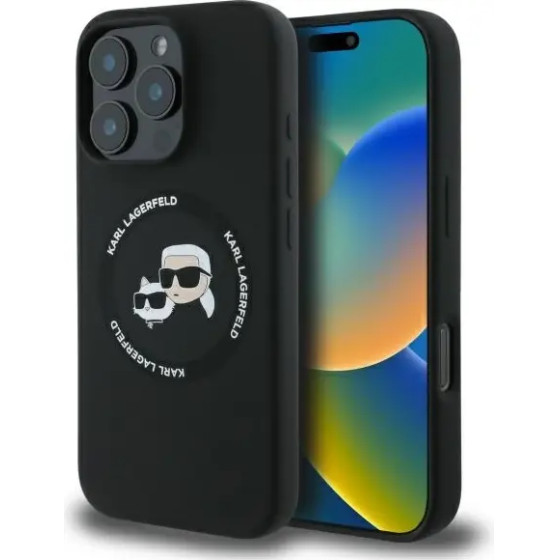Karl Lagerfeld KLHMP16XSKCHTCK iPhone 16 Pro Max 6.9 black/black hardcase Silicone Karl&Choupette Heads MagSafe - (KF002447-0)