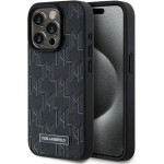 Karl Lagerfeld Leather Monogram Metal Logo case for iPhone 15 Pro Max - black - (KF002050-0)