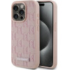 Karl Lagerfeld Leather Monogram Metal Logo case for iPhone 15 Pro Max - pink - (KF002052-0)