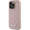 Karl Lagerfeld Leather Monogram Metal Logo case for iPhone 15 Pro Max - pink - (KF002052-0)