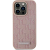 Karl Lagerfeld Leather Monogram Metal Logo case for iPhone 15 Pro Max - pink - (KF002052-0)
