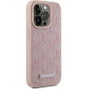 Karl Lagerfeld Leather Monogram Metal Logo case for iPhone 15 Pro Max - pink - (KF002052-0)