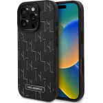 Karl Lagerfeld Leather Monogram Metal Logo MagSafe Case for iPhone 16 Pro Max - Black - (KF002306-0)
