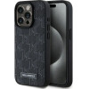 Karl Lagerfeld Leather Monogram Metal Logo MagSafe iPhone 15 Pro Case - Black - (KF002304-0)