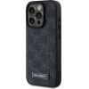 Karl Lagerfeld Leather Monogram Metal Logo MagSafe iPhone 15 Pro Case - Black - (KF002304-0)