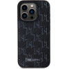 Karl Lagerfeld Leather Monogram Metal Logo MagSafe iPhone 15 Pro Case - Black - (KF002304-0)
