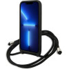 Karl Lagerfeld Leather Monogram Patch and Cord Iconik Case for iPhone 13 Pro / 13 - Black - (KF001033-0)