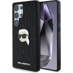 Karl Lagerfeld Leather Monogram Pin Logo Karl Head Samsung Galaxy S25 Ultra Case Black - (KF002454-0)