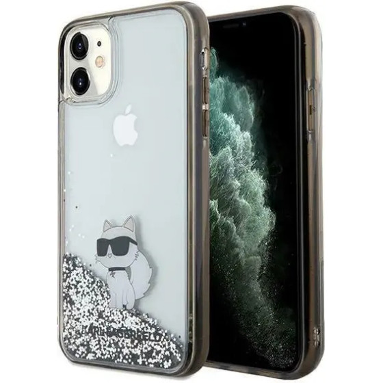 Karl Lagerfeld Liquid Glitter Choupette case for iPhone 11 / Xr - transparent - (KF001897-0)