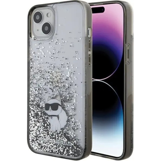 Karl Lagerfeld Liquid Glitter Choupette case for iPhone 15 Plus - transparent - (KF001800-0)