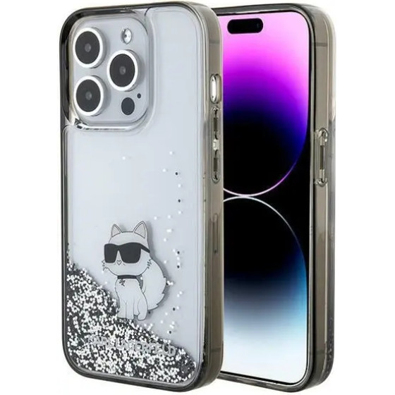Karl Lagerfeld Liquid Glitter Choupette case for iPhone 15 Pro Max - transparent - (KF001777-0)