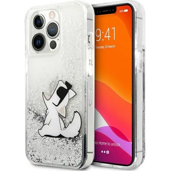 Karl Lagerfeld Liquid Glitter Choupette Fun case for iPhone 13 Pro Max 6.7 - silver - (KF000822-0)