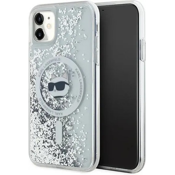 Karl Lagerfeld Liquid Glitter Choupette Head MagSafe Case for iPhone 11 / Xr - Transparent - (KF002106-0)