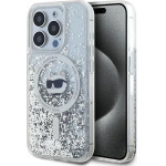 Karl Lagerfeld Liquid Glitter Choupette Head MagSafe case for iPhone 15 Pro - transparent - (KF002117-0)