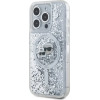Karl Lagerfeld Liquid Glitter Karl & Choupette Head Magsafe Case for iPhone 15 Pro Max - Clear - (KF002340-0)