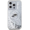 Karl Lagerfeld Liquid Glitter Karl & Choupette Head Magsafe iPhone 15 Pro Case - Clear - (KF002339-0)