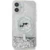 Karl Lagerfeld Liquid Glitter Karl & Choupette Head Magsafe iPhone 16 Plus Case - Clear - (KF002342-0)